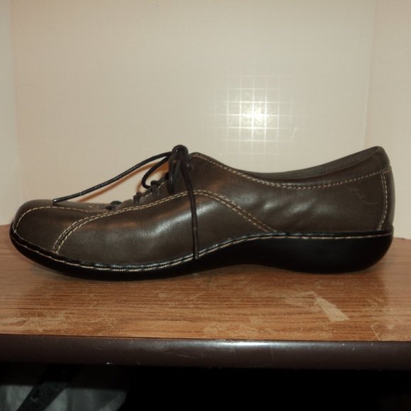 Clarks Collection Women's 11M (US) Lace Up Gray Leather Shoes Casual - Picture 4 of 11